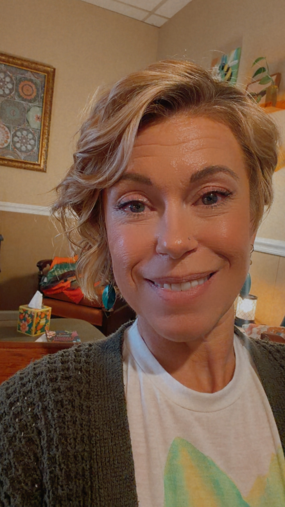 Carrie in her counseling office