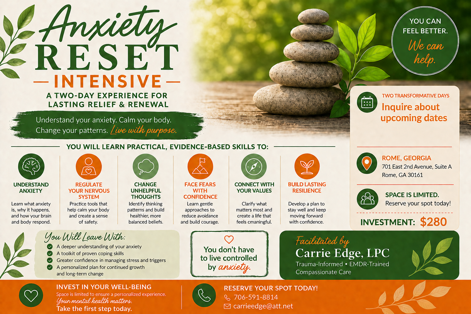 Anxiety Reset Intensive flyer